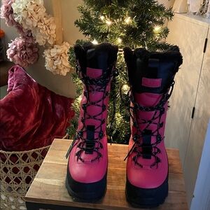 UGG Pink and Black Winter Boots
